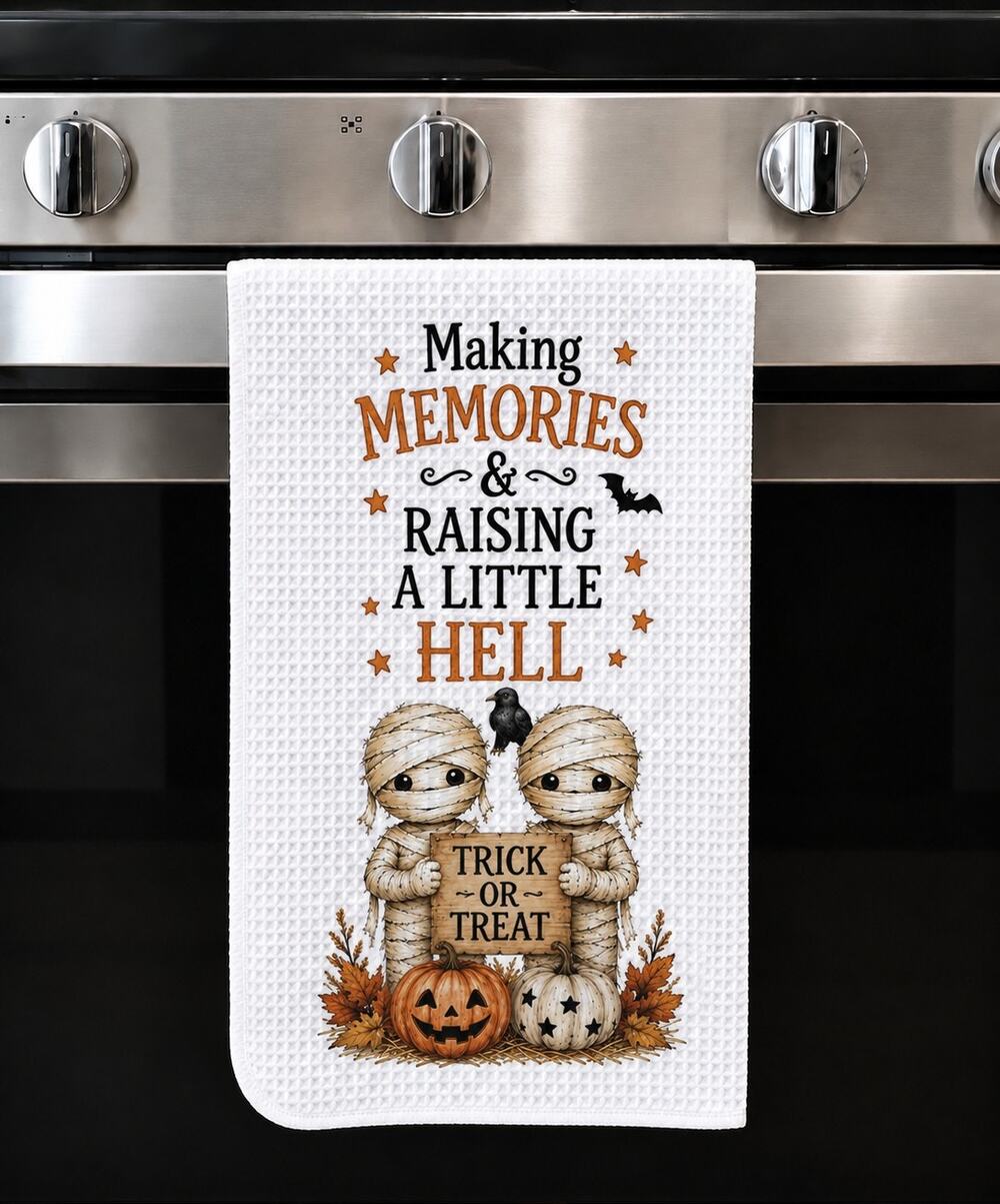 Halloween Mummy Kitchen Towel Making Memories Raising a Little Hell Decor